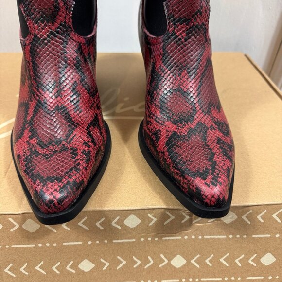 Zodiac “Dawson” Red & Black Snakeskin Western Boots | Size 9.5M | NEW - Picture 4 of 10